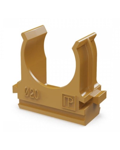 Крепёж-клипса для труб АБС-пластик бук D20 (100 шт) (PR13.0046). Крепление для труб ПВХ. Промрукав в Люберцах