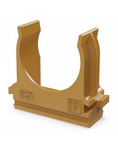 Крепёж-клипса для труб АБС-пластик бук D25 (100 шт) (PR13.0047). Крепление для труб ПВХ. Промрукав в Люберцах