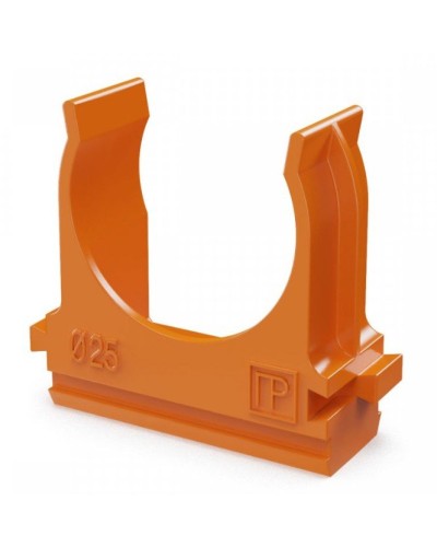 Крепёж-клипса для труб АБС-пластик оранжевая D25 (100 шт) (PR13.0065). Крепление для труб ПВХ. Промрукав в Люберцах